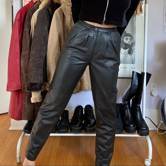 Vintage high waisted leather pants - Picture 4 of 4
